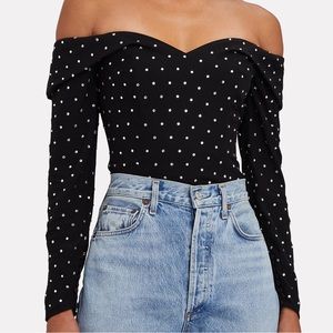 Beautiful Diamante Off Shoulder Self Portrait Blouse Size 10